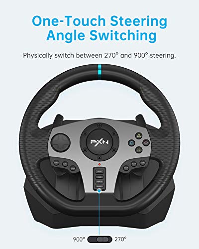 PXN V9 Gaming Racing Wheel with Pedals and Shifter, Steering Wheel for PC, Xbox One, Xbox Series X/S, PS4, PS3 and Nintendo Switch