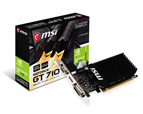 MSI GAMING GeForce GT 710 1GB GDRR3 64-bit HDCP Support DirectX 12 OpenGL 4.5 Heat Sink Low Profile Graphics Card (GT 710 1GD3H LP)