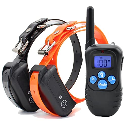 Fettish Dog Training Collar Rechargeable & Waterproof Electric Remote Dog Shock Collar with LED Light Beep Vibration Safety Shock Modes for Small/Medium/Large Training Collars