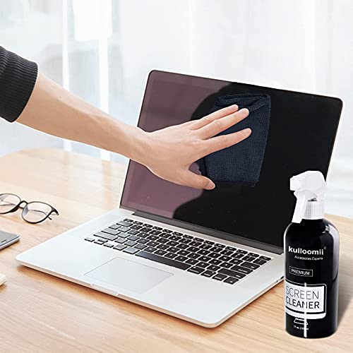 Screen Cleaner Spray, 17oz Screen Cleaning Kit for Iphone, Ipad, TV, Monitor, Laptop, Computer, Macbook, Kulloomii 500ml Large Bottle Electronic Cleaner with Microfiber Cloth and Brush