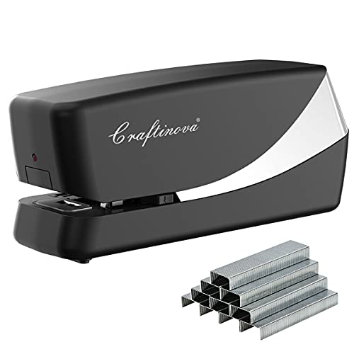 Craftinova Electric Stapler,Automatic Stapler,Including 2000 Staples and 1 adapters,Electric Stapler Heavy Duty Can Store 210 Staples，AC or Battery Powered Stapler Heavy Duty, 25 Sheet Capacity.