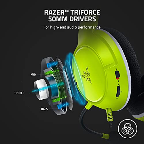 Razer Kaira X Wired Headset for Xbox Series X|S, Xbox One, PC, Mac & Mobile Devices: Triforce 50mm Drivers - HyperClear Cardioid Mic - Memory Foam Ear Cushions - On-Headset Controls - Electric Volt