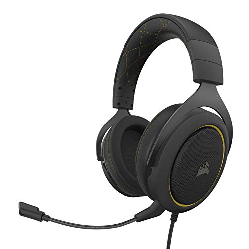 Corsair HS60 Pro – 7.1 Virtual Surround Sound PC Gaming Headset w/USB DAC - Discord Certified – Works with PC, Xbox Series X, Xbox Series S, Xbox One, PS5, PS4, and Nintendo Switch – Yellow