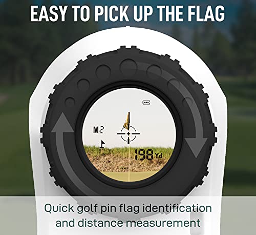 Laser Golf Rangefinder with Slope, Golf Range Finder, Flagpole Lock Yardage Devices with Vibration, High-Precision 6X 650 Disc for Golfing, Hunting, Target Shooting, Focus, Angle & Distance