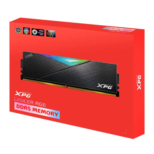 XPG Lancer DDR5 RGB 5200MHz 32GB (2x16GB) CL38-38-38 UDIMM 288-Pins Desktop SDRAM Memory RAM Kit (AX5U5200C3816G-DCLARBK)