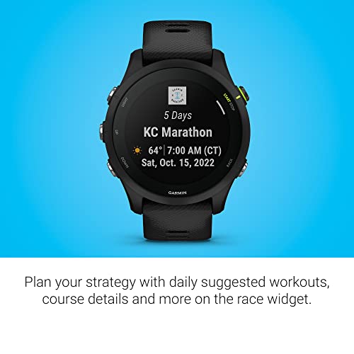 Garmin Forerunner® 255 Music, GPS Running Smartwatch with Music, Advanced Insights, Long-Lasting Battery, Black