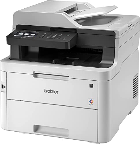 Brother Color MFC-L3750CDW All-in-One Digital Wireless Laser Printer, White - Print Copy Scan Fax - 3.7" TFT Touchscreen LCD, 24 ppm, 600 x 2400 dpi, Auto 2-Sided Printing, 50-Sheet ADF, Ethernet