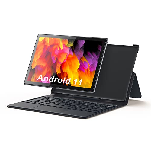 Androids Tablets 10 inch, 2 in 1 Tablet with Keyboard 10.1 inch Android, 10 inch Tablet, Android 11, Up to 2.0Ghz, 4GB RAM, 64GB ROM, 13MP Rear Camera, Bluetooth 4.2, Wi-Fi, 6000MAH