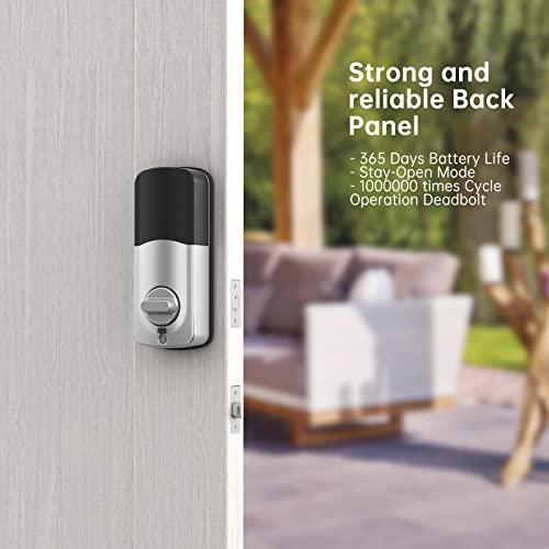 Smart Deadbolt, SMONET Fingerprint Electronic Deadbolt Door Lock with Keypad-Bluetooth Keyless Entry Keypad Smart Deadbolt App Control, Ekeys Sharing, App Monitoring Auto Lock for Homes and Hotel