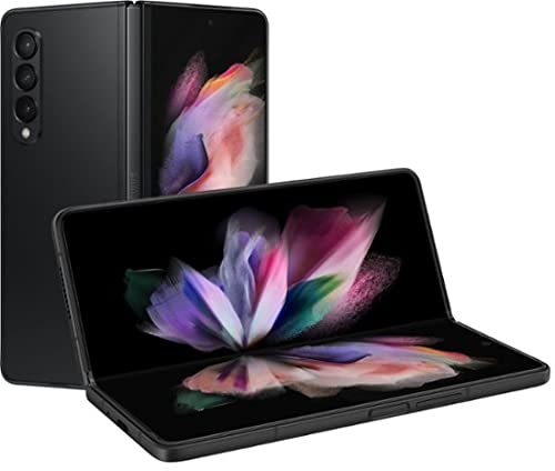 Samsung Galaxy Z Fold3 Fold 3 5G T-Mobile Locked Android Cell Phone US Version Smartphone Tablet 2-in-1 Foldable Dual Screen Under Display Camera - (Renewed) (512GB, Phantom Black)