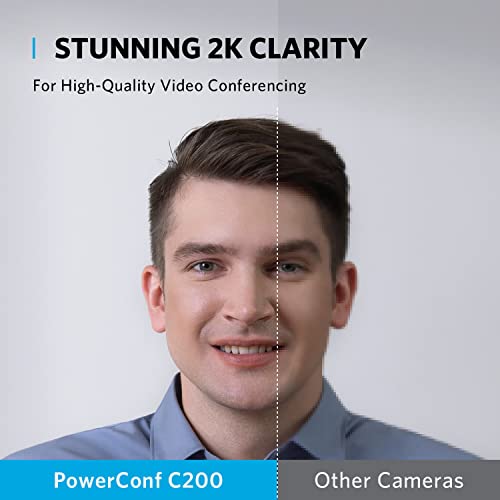 Anker PowerConf C200 2K Mac Webcam, Webcam for Laptop, Computer Camera, with AI-Noise Canceling Microphones, Stereo Mics, Adjustable Field of View, Low-Light Correction, Built-in Privacy Cover