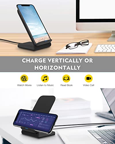 Fast Wireless Charger, Trummul Upgraded 10W Wireless Charging Stand Compatible with iPhone 13 12 11 Pro XR XS 8 Plus Galaxy S22 S21 S10 Note 20 10 Google LG and Other Qi-Enable Phones