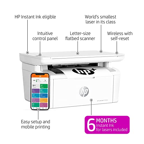 HP LaserJet MFP M140we All-in-One Wireless Black & White Printer with HP+ and Bonus 6 Months Instant Ink (7MD72E)