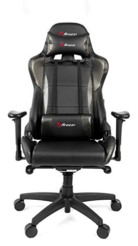 Arozzi - Verona Professional V2 Ergonomic Computer Gaming/Office Chair with Recliner, Swivel, Tilt, Rocker, Adjustable Height and Adjustable Lumbar and Neck Support - Black - Carbon Black Accents