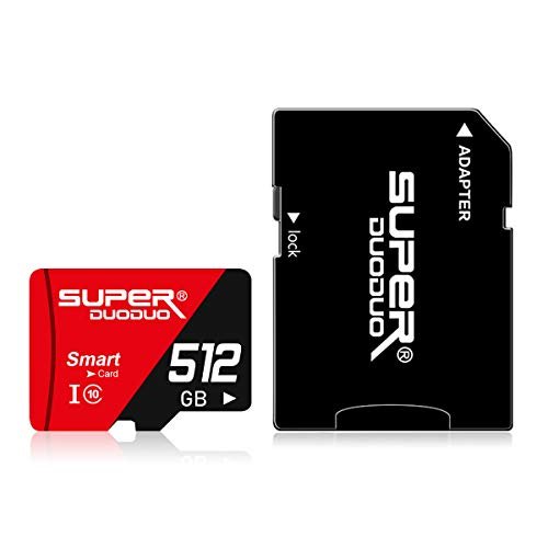 512GB Micro SD Card with SD Card Adapter SD Memory Cards (Class 10 High Speed) TF Card for Camera Phone Computer Game Console, Surveillance, e-Reader, Drone