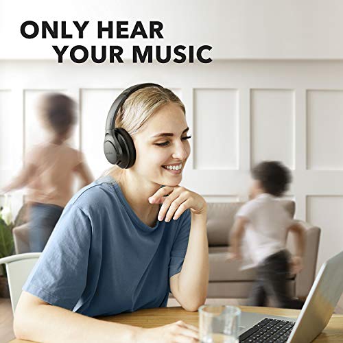 Anker Soundcore Life Q20 Hybrid Active Noise Cancelling Headphones, Wireless Over Ear Bluetooth Headphones, 40H Playtime, Hi-Res Audio, Deep Bass, Memory Foam Ear Cups, for Travel, Home Office