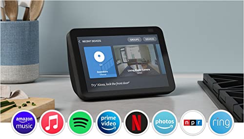 Echo Show 8 (2nd Gen, 2021 release) | HD smart display with Alexa and 13 MP camera | Charcoal