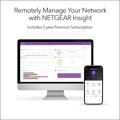 NETGEAR Orbi Pro WiFi 6 Tri-band Mesh System for Business or Home (SXK80B3) - Router with 2 Satellite Extenders | 4 SSIDs, VLAN, QoS | Coverage up to 9,000 sq. ft., 80 Devices | AX6000 (Up to 6Gbps)