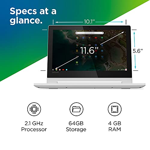 Lenovo Chromebook Flex 3 11" Laptop, 11.6-Inch HD IPS Display, MediaTek MT8173C, 4GB RAM, 64GB Storage, Chrome OS, Blizzard White