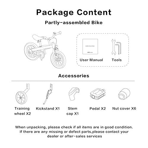 Segway Ninebot Kid’s Bike for Boys and Girls, 14 inch with Training Wheels, Blue