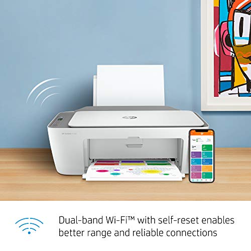 HP DeskJet 2755e Wireless Color All-in-One Printer with bonus 6 months Instant Ink with HP+ (26K67A), white