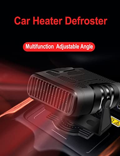 Car Heater Defroster, 2 in 1 Auto Car Windshield Heater Cooling Fan Plug into Cigarette Lighter 12V 120W Auto Defogger 360° Rotatable Fast Heating Quickly Defrost