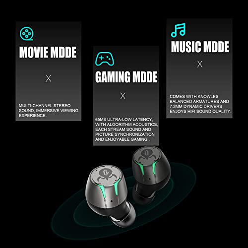 Gravastar Sirius Pro Wireless Earbuds, Bluetooth Earbuds with 16 Hours Playtime, Deep Bass 3D Stereo, Gaming Headphones for iPhone/Android(Neon Green)