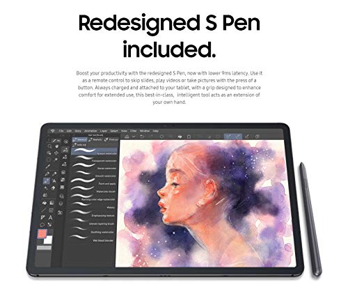 Samsung Galaxy Tab S7+ Plus w/S Pen (128GB, 6GB RAM) 12.4’’, Snapdragon 865+, 10090mAh Battery Wi-Fi Tablet - US Warranty SM-T970 (128GB SD Bundle, Mystic Navy)