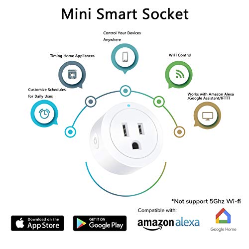 Smart Plug Amysen - Alexa, Echo & Google Home – Only WiFi 2.4G (4- Pack)