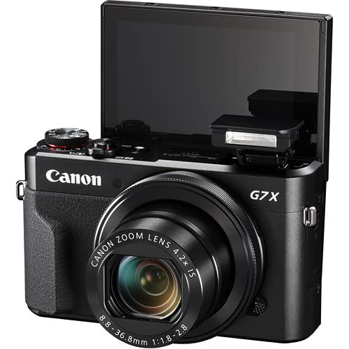 Canon PowerShot G7 X Mark II Digital Camera (1066C001), 64GB Card, NB13L Battery, Corel Photo Software, Card Reader, Soft Bag, Flex Tripod + More (International Model)