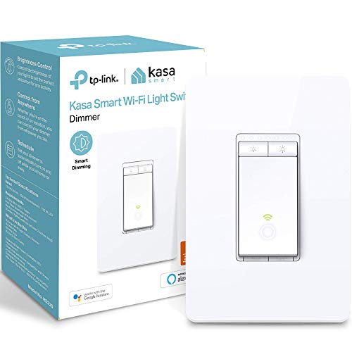 Kasa Smart Dimmer Switch HS220, Single Pole, Needs Neutral Wire, 2.4GHz Wi-Fi Light Switch Works with Alexa and Google Home, UL Certified, No Hub Required