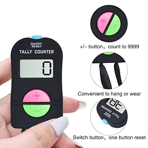 VANVENE Electronic Hand Clicker Counter,Easy to Operate Tally Counter, Supermarket People Flow Manual Additio Subtraction Counter Clicker,for Golf/Football Sports