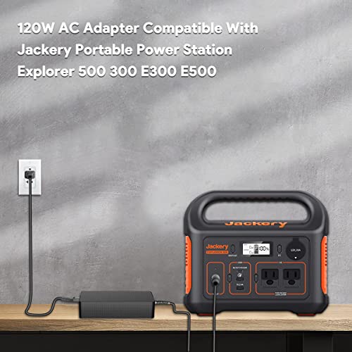 HKY 24V AC Adapter Compatible with Jackery Portable Power Station Explorer 300 500 E300 E500 293Wh 518Wh Outdoor Solar Generator Model ADS-110DL-19-1 240090E G0500A0500AH-2 Power Supply Cord Charger