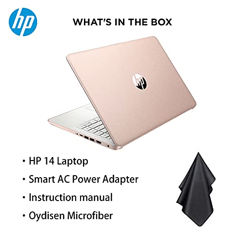 2021 Newest HP Premium 14-inch HD Laptop, Intel Dual-Core Processor Up to 2.8GHz, 16GB RAM, 64GB eMMC Storage, Webcam, Bluetooth, HDMI, Wi-Fi, Rose Gold, Windows 10 with 1 Year Microsoft 365