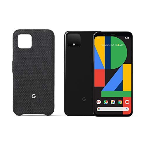 Google GA01187-US Pixel 4 - Just Black - 64GB - Unlocked with Pixel 4 Case, Just Black