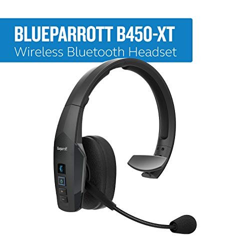 BlueParrott B450-XT Noise Cancelling Bluetooth Headset – Updated Design with Industry Leading Sound & Improved Comfort, Up to 24 Hours of Talk Time, IP54-Rated Wireless Headset,Black