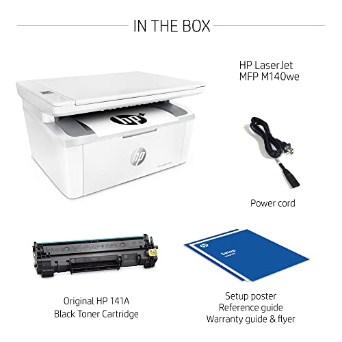 HP LaserJet MFP M140we All-in-One Wireless Black & White Printer with HP+ and Bonus 6 Months Instant Ink (7MD72E)