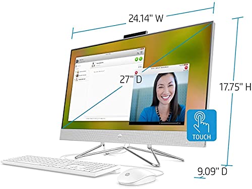 HP Pavilion 27 Touch Desktop 4TB SSD 16TB HD 64GB RAM (Intel 11th gen Quad Core i7 CPU Turbo Boost 4.70GHz, 64 GB RAM, 4 TB SSD + 16 TB HD, 27-inch FHD Touchscreen, Win 10 Pro) PC Computer All-in-One