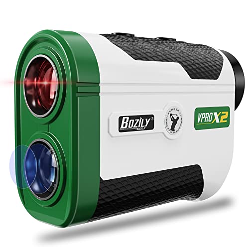 Bozily Golf Rangefinder with Slope, 6X Laser Range Finders, 1500 Yards Laser Rangefinder Kits with Carrying Case, Flag-Lock Tech with Vibration, Continuous Scan Tech, Free Battery