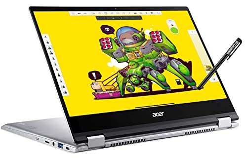 2022 Acer Spin 514-1H 14" FHD 2-in-1 Touchscreen Chromebook (Dual-core Ryzen 3 3250C, 4GB RAM, 64GB eMMC, Stylus, Webcam, Type-C, IPS) Flip Convertible Home & Education Laptop, IST Pen, Chrome OS