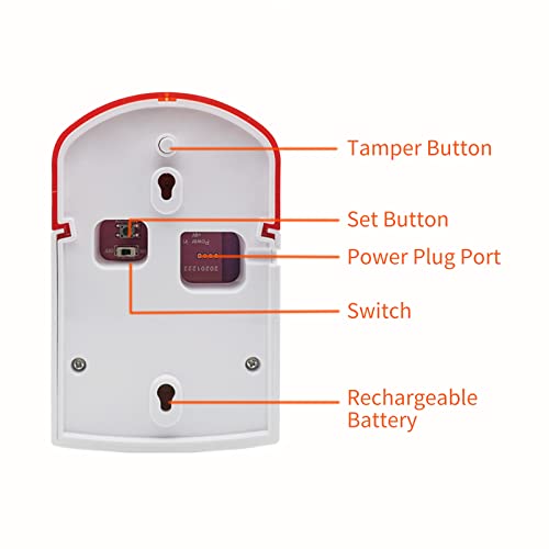 staniot 8-Piece Home Security System with staniot Outdoor Siren, 9 pcs Wireless Alarm System Kit