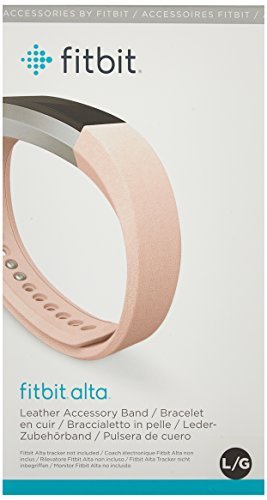 Fitbit Alta, Accessory Band, Leather, Blush, Large