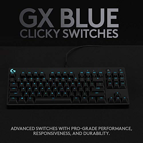 Logitech G PRO Mechanical Gaming Keyboard, Ultra Portable Tenkeyless Design, Detachable Micro USB Cable & Powerplay Wireless Charging System for Wireless Mice, Cloth or Hard Gaming Mouse Pad - Black