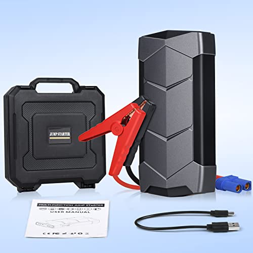 CLDX Jump Starter - 600A 6000mAh Portable Car Jump Starter Battery Pack (for 4L Gas, up to 2L Diesel), 12V Battery Booster , Car Jumper Starter Portable Jump Box with Quick Charge, with LED Flashlight