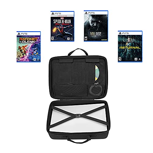 Qiteyz EVA Carrying Case Compatible with Playstation 5 and PS5 Digital Edition，Playstation Controller, PS5 Games, Gaming Headset, and Gaming Accessories