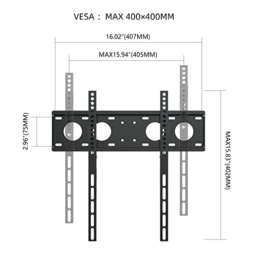 Height Adjustable TV Wall Mount, Bracket for Most 26-55 inch LED, LCD Monitor and Plasma TVs, Holds up to 100lbs, Max VESA 400x400mm by XINLEI (MFA3)