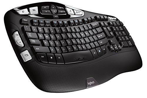 Logitech K350 Wireless Wave Ergonomic Keyboard with Unifying Wireless Technology - Black