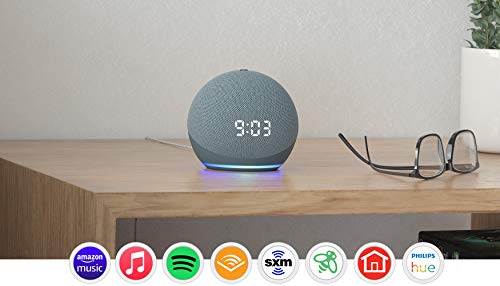 Echo Dot (4th Gen) | Smart speaker with clock and Alexa | Twilight Blue