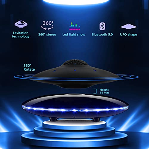 Magnetic Levitating Bluetooth Speaker, RUIXINDA Levitating UFO Speakers with LED Lights Base 360 Degree Rotation,Wireless Floating Speakers for Home Office Decor Cool Tech Gadgets,Creative Gifts