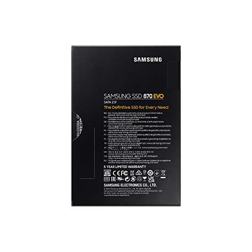 Samsung SSD 870 EVO, 500 GB, Form Factor 2.5”, Intelligent Turbo Write, Magician 6 Software, Black